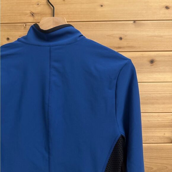 Calme Johnny Was Size Medium Endurance Black Blue Mesh Zip Up Performance Jacket - Picture 7 of 13